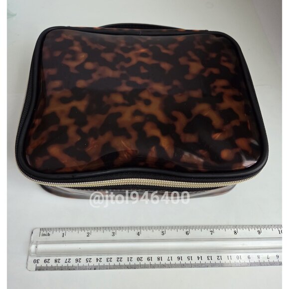 Makeup Bag Tortoise Print Travel Case - Picture 2 of 12